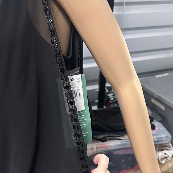 NWT Scarlett Black Flowing Midi Dress with side sequin accents size 8 - Picture 4 of 10